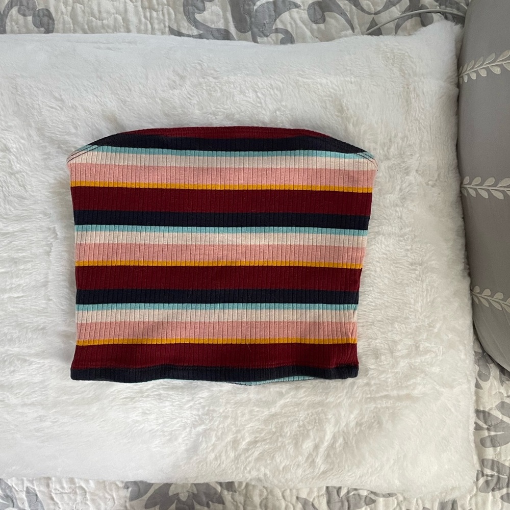 Hollister Ribbed Striped Tube Top